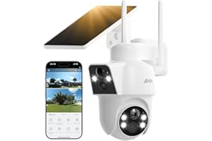 ANRAN 2-in-1 Dual-Lens Solar Security Camera, 3MP 2K CCTV Camera Wireless Wi-Fi Outdoor for House Security with Night Vision, PIR Motion Detection, Two-Way Audio, IP66 Waterproof