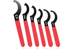 DBREAKS 6 sztuk C klucz hakowy uchwyt tulejki zaciskowej, C32/ER40/ER32/ER25/APU16/APU13, nakrętka okrągła tulejka zaciskowa, klucz płaski, klucz C z antypoślizgowym uchwytem