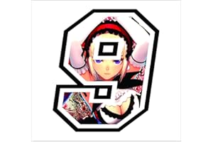 GAMESMONKEY Adesivo NUMERO GARA- misura 12 cm -Gara Cross PistaAuto Moto Stickers (9, Manga Giapponese)