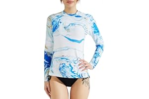 SURFEASY Camiseta de natación para Mujer, de Secado rápido, de Manga Larga, protección Solar, Surf Rashguard