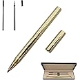 Accod Metal Ballpoint Pen Black Rollerball Pen Signature Pen with Two 0.5MM Black Pen Refills,Gift Pen for Colleagues and Family,Gift Boxed (Gold)