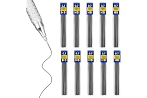 NOVSTUF 120 Pièces Mine Criterium, Mine de Crayon Automatique 0,7mm HB Recharges pour Porte Mine, Mines Graphite Fines pour Crayon Mécanique Écriture Lisse et Claire pour le Bureau et L'école