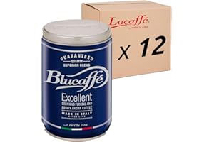 LUCAFFÉ Ziarna kawy – Blucaffé Excellent – 12 sztuk (12 x 250 g) – stalowa puszka do konserwacji aromatu, zgodna z oryginalną włoską tradycją