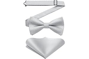 Enlision Męska wstępnie zawiązana muszka - muszka ślubna i poszetka zestaw jednolity kolor satynowe muszki chusteczka dickie muszki dla mężczyzn z pudełkiem prezentowym