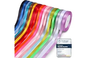 IHASPOKO Cinta de Raso, 18 Colores 10mm x 22m Cinta de Satén, Cinta de Tela para Manualidades, Envoltorios de Regalos, Lazos, Decoración de Bodas