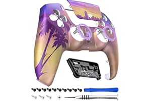 eXtremeRate Luna Coque Manette pour ps5 BDM-010/020/030/040/050,Façade pour ps5 Controller avec Pavé Tactile-Neon Miami