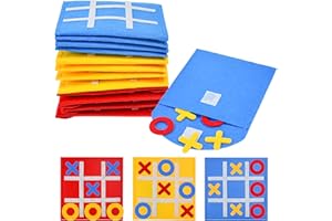 Fuhesgu 12 Pcs Fieltro Juego Mini Juego Tres en Raya 12x12cm de Espuma Mini Juego de Mesa Regalos Cumpleaños Niños Colegio Detalle Cumpleaños Infantil para Invitados Alumnos Primaria