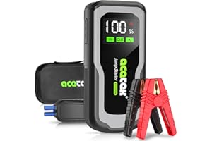 acetek 2500A Starthilfe Powerbank, Starthilfegeräte für einen 12V-Kfz mit bis zu 8L Benzin- und 8.5L Diesel-Motor, 74WH Auto Batterie Booster, Starthilfegerät-Akkupack mit Led-Leuchte und USB Q3.0