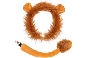 XEPST Set di costumi di animali, orecchie e coda di animali, con cerchietto per corna di animali e coda di animali, per costume di cosplay, feste di compleanno, costume di Halloween, forniture per feste