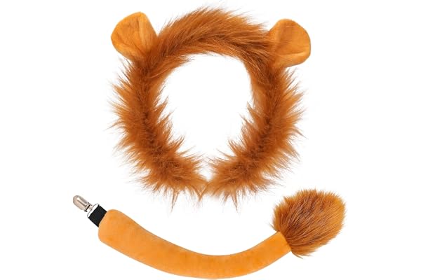 XEPST Djurdräktsset, djuröron och svans set med djurhorn pannband och djursvans för djur, kostym, cosplay, födelsedagsfest, tillbehör, halloweenkostym, maskerader, festtillbehör