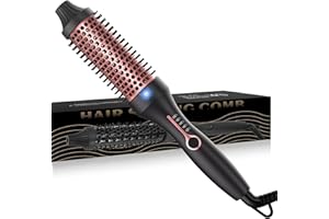 ‎UMIGA Thermal Brush Lonen Heat Brush 38mm, Thermobürste Rundbürste 120-200℃, Wärmebürste Double Spannung Erhöhen Sie das Haarvolumen, Verwendet als Kamm, Glätteisen, Lockenstab, Leichte Kompakte Größe