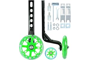 SURIEEN Bicycle Stabiliser, suitable for 12, 14, 16, 18, and 20-inch bicycles, with adjustable training wheels for balance bikes (green)