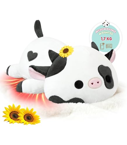 Coussin Chauffant Lesté Vache Des Highlands - Peluche Micro-ondable Soulagement Stress