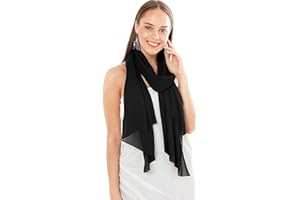 SHAWL FACTORY Chiffon Scarf For Women UK - Ladies Scarfs Lightweight Shawls & Wraps - Ladies Scarves for Wedding, Bridal, Party & Everyday