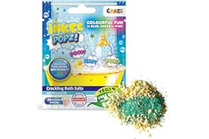 INKEE POPZ | trzeszcząca sól do kąpieli dla dzieci – kolorowy dodatek do kąpieli w kolorze różowym, niebieskim lub zielonym z olejkiem migdałowym i aromatem popcornu, worek 15 g – zabawa dla dzieci