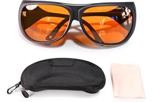 FONLAND Okulary ochronne do laserowego grawerowania OD4+ 190-550nm i 800-1100nm Yag, niebieskie, zielone i UV Laser Safety Glasses z etui