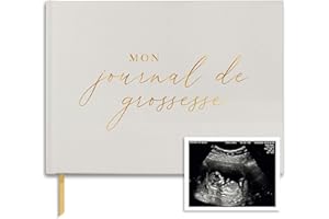 Journal de Grossesse à Offrir - Livre Grossesse de Luxe pour Futures Mamans – Carnet de Grossesse comprend Calendrier, Scrapbook, Check-list, Organisateur et Livre de Naissance Souvenirs (Doré)
