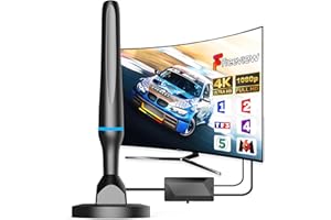 DGUPSP Antenne TV Intérieure Puissante TNT HD, 2024 le plus récent Antenne TV Intérieur avec Amplificateur de Signal à Gain Élevé, Réception Longue Portée à 360° avec Base Magnétique Solide pour,Antennes TNT