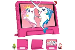 FACETEL Tablette pour Enfants 8 Pouces Android 13 Tablettes, 7GO RAM + 64GO ROM Éducative Tablette avec GMS Certified, Cadeaux pour Noël, WiFi avec Double Caméra Résistant-Chute Tablette Tactile-Ro