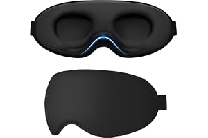Gritin Blackout Sovmask för Kvinnor & Män, Lämpliga för Sidosovare | Noll Ögontryck, 3D-utskärning med Ögonrörelse, Justerbar Rem, Ultramjuk och Bekväm Ögonmask för Sömn/Tupplur/Resetillbehör