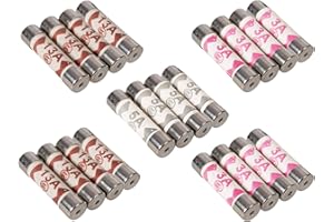 Nartel® 20 x Mixed Electrical Ceramic Household Domestic Mains Plug Top Fuses 3A 5A 13A BS1362 Type
