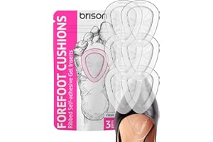 BRISON Ball of Foot Cushions High Heels - Soft Gel Insole Metatarsal Pads Forefoot Callus Metatarsalgia Pain Prevention Shoe Inserts no Slip Cushioning for Women - Clear