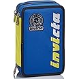 Invicta Astuccio Scuola 3 Zip, Blu, Kupang, Triplo Scomparto Accessoriato con Penne, Matite e Pennarelli, Accessori Scuola, A