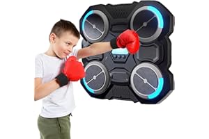 xinrongda LED Machine De Boxe Musicale, Mural Professionnel Boxing Machine, Machine Boxe avec Gants Appareil d'Entraînement, Musique Électronique pour Enfants