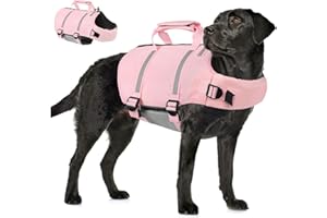 AOFITEE Schwimmweste Hund XL, Verstellbar Rettungswesten für Hunde Hundeschwimmweste Mit Griff, Ripstop Reflektierende Hund Schwimmweste Hohe Flotation Dog Life Jacket für Mittel Groß Hunde