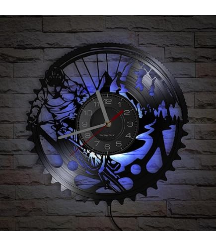 Instant Karma Clocks Orologio Da Parete Cycling In Vinile – Design Bicicletta E Ciclisti, Diametro 30 Cm