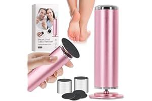 Souvik Pedicure Elettrico Professionale Piedi, Lima Elettrica Calli con 60 Dischetti Sostituibili, Rotazione 360°, Attrezzi per Cura dei Piedi per Talloni Screpolati, Calli