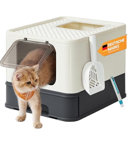Pawesome Edelstahl Katzenklo XXL – Rostfrei, Leicht Zu Reinigen, Mit Streuschaufel, Für Große Katzen