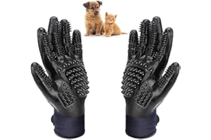 CHUER Fellpflegehandschuh Massage Hund Katze Reinigungsbürste Bad Tiere Massagekamm Epilierer langes Haar kurz aus Gummi – 1 Paar