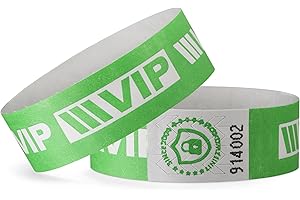 linie zwo ®, Pack de 100 Pulseras de Seguridad 19 x 254 mm - VIP, Verde neón