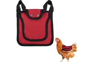 Penitue Chicken Saddle for Hens, Outdoor Hen Apron with Adjustable Strap Poultry Protection Feather Protector Accessories for Back & Sides (Red)