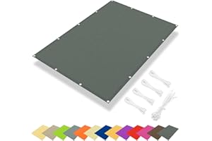 IOAOI Wasserdichtes Sonnensegel, 2 x 3 m, 95 % UV-Block, rechteckig, Sonnensegel, Gartenüberdachung mit Gratis Seil, quadratisches Sonnensegel für Außenbereich, Terrasse, Balkon, Pergola, Dunkelgrau