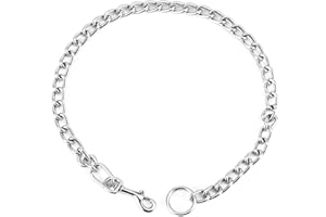 HAPPY HACHI Collier Chien Collier Martingale Chien en Acier Forte Collier de Dressage pour Chien avec Mousqueton Métal Solide pour Animaux de Compagnies (XL-4mmx70cm)