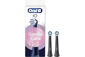 Oral-B Testine di Ricambio iO Series Gentle Care Nere, Testine Rotonde Originali, per Gengive Sensibili, 2 Testine