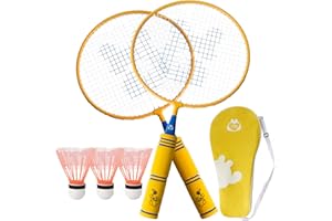 QKTYB Badminton-Set für Kinder, 1 Paar Badmintonschläger-Set, leicht, für Kinder, Badmintonschläger