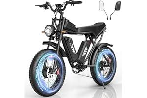 YVY Vélo Électrique, Batterie Amovible 20/40Ah, Autonomie 120km/150km/300km, Fat Bike Électrique, VTT Électrique 7 Vitesses, E-Bike Double Suspension, Double Disque, Écran LCD