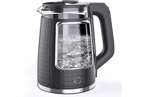 Ambitelligence Electric Tea Kettle for Boiling Water, Food Grade Stainless Steel Base, 2.0L/1500W, Auto Shut-Off and Boil-Dry Protection, Wide Opening