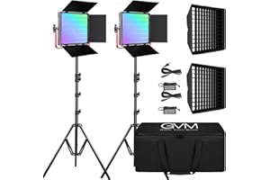 GVM GREAT VIDEO MAKER GVM 1200D lampa wideo RGB z softboxem, sterowanie aplikacją 3200 K-5600 K LED Video Light, 360° kolorowe światło studyjne LED, fotografia LED ciągłe światło do strumieniowego przesyłania filmów na