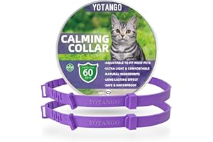 YOTANGO Collares Calmantes para Gatos, Collar Calmante para Gatos Ajustable, Collar Feromonas para Gatos e Impermeable con 60 Días de Duración para Gatitos, Gatos Medianos y Grandes Morado-2 Piezas