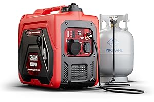 ERAYAK Generatore Di Corrente Silenziato 4500W Tres Tre Combustibili per Uso Domestico, Pronto per Interruttore di Trasferimento, Alimentato a Benzina, Propano e Gas Naturale, Allarme CO