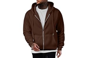 JMIERR Hoodie Herren Baumwolle Einfarbig mit Reißverschluss Pullover Langarm Sweatjacke Männer Kapuzenpullover Sweatshirt Warm mit Taschen
