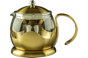 CREATIVE TOPS La Cafetière LACAFETIERE Edited Brushed Gold Le Teapot, Brown, 1200 ml