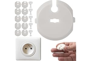 YOUR DAY MATE Zabezpieczenie gniazda przed dziećmi bez kleju, 10 szt., odpowiednie do gniazd typu C i E, zabezpieczenie wtyczki z kluczem, zabezpieczenie gniazda wtykowego, zabezpieczenie gniazda przed dziećmi