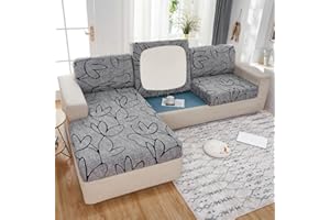BOLUXIU Sofa Sitzkissenbezug, Sofa Sitzkissenbezug Stretch，Wohnzimmer Sofa Sitzbezug Möbelbezug rutschfest und weich, mit elastischem Boden
