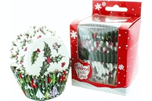 Culpitt Baked with Love 0638485 Lot de 100 caissettes à cupcakes vintage Motif houx