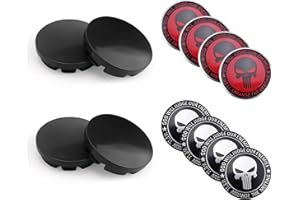 HERKINDNESS Radnabenkappen, 4 Stück ABS Radkappen, 56 mm Nabendeckel, Inklusive 8 Zweifarbigen Aufklebern, Geeignet für Die DIY-Raddekoration